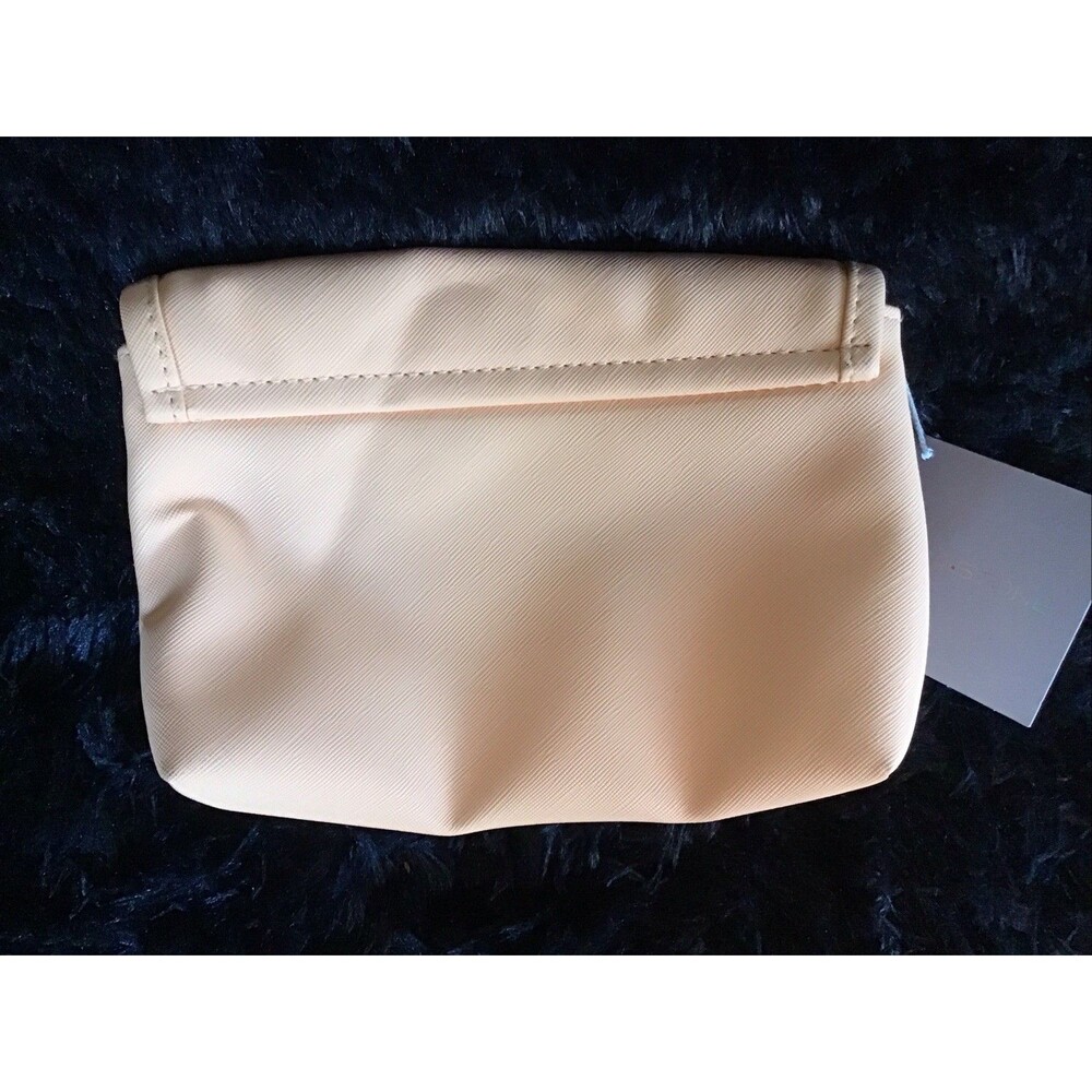 Red Stone Peach Makeup Jewelry Bag Pouch Folding Clutch Zip NWT - Picture 2 of 9